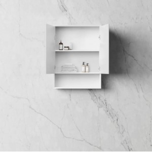 Boston Matte White Shaving Cabinet With Undershelf 600